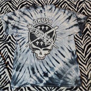 Grateful Dead Tie Dye T-Shirt Men's‎ Large Grey Black OK Oklahoma Concert Tour